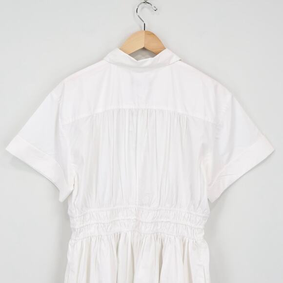 NWT J.Crew Elena Mini Shirtdress In 100% Cotton Poplin White Size 12 Tall - Picture 7 of 10